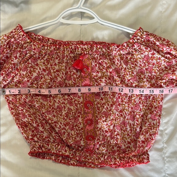 Poupette St. Barth Off-Shoulder Floral Cropped Blouse - Picture 10 of 10